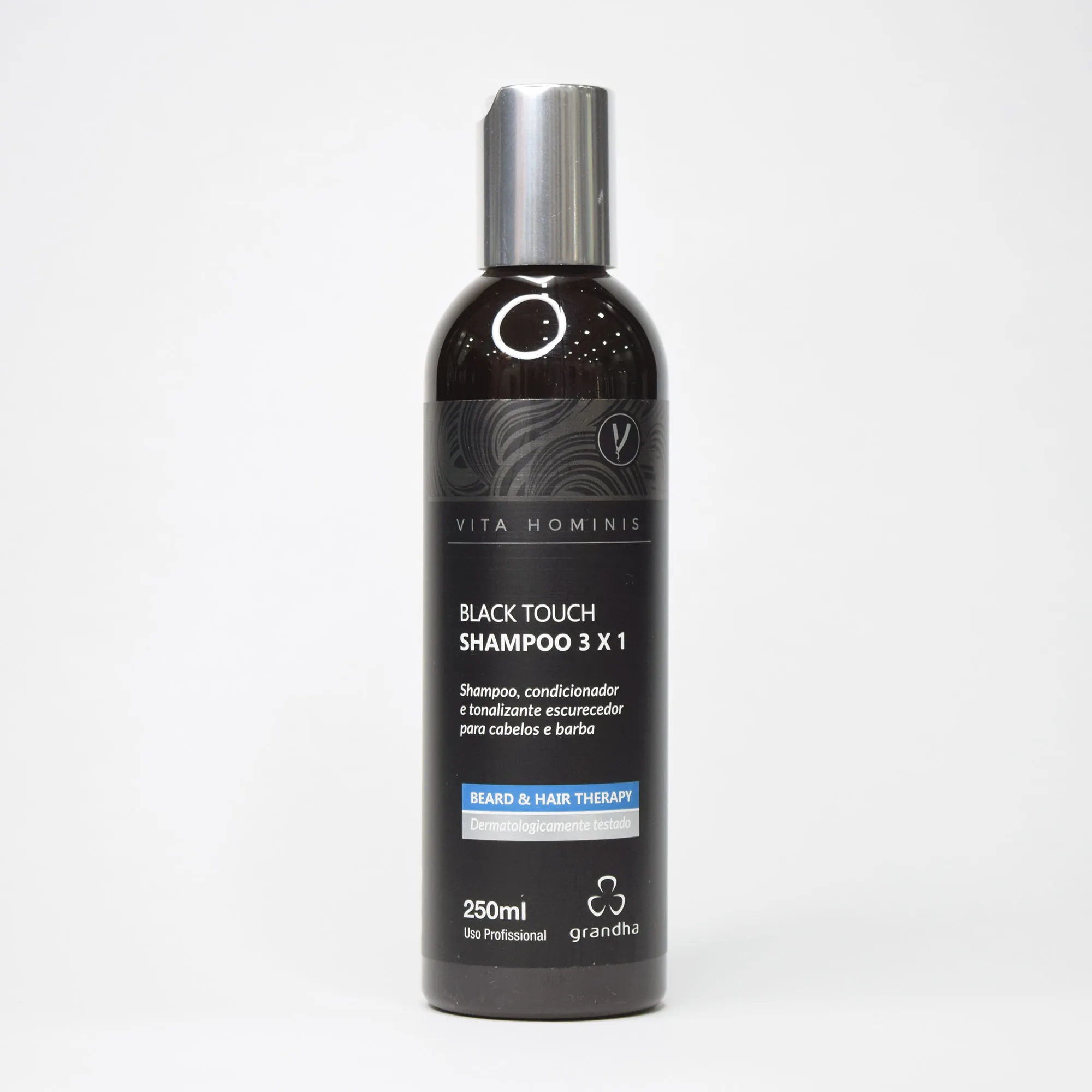 Black Touch Shampoo es un champú, acondicionador y tónico oscurecedor diseñado para el cabello y la barba